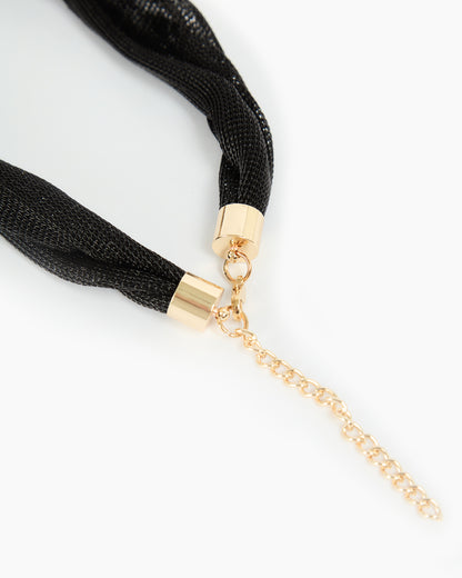 _MALLONI Collana con fiore NERO