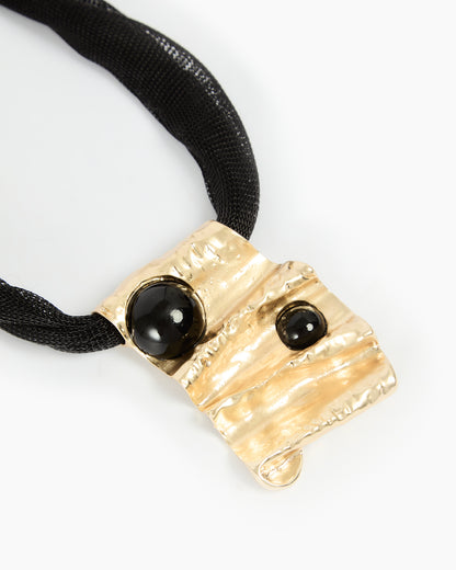 _MALLONI Collana con pendente scultoreo NERO