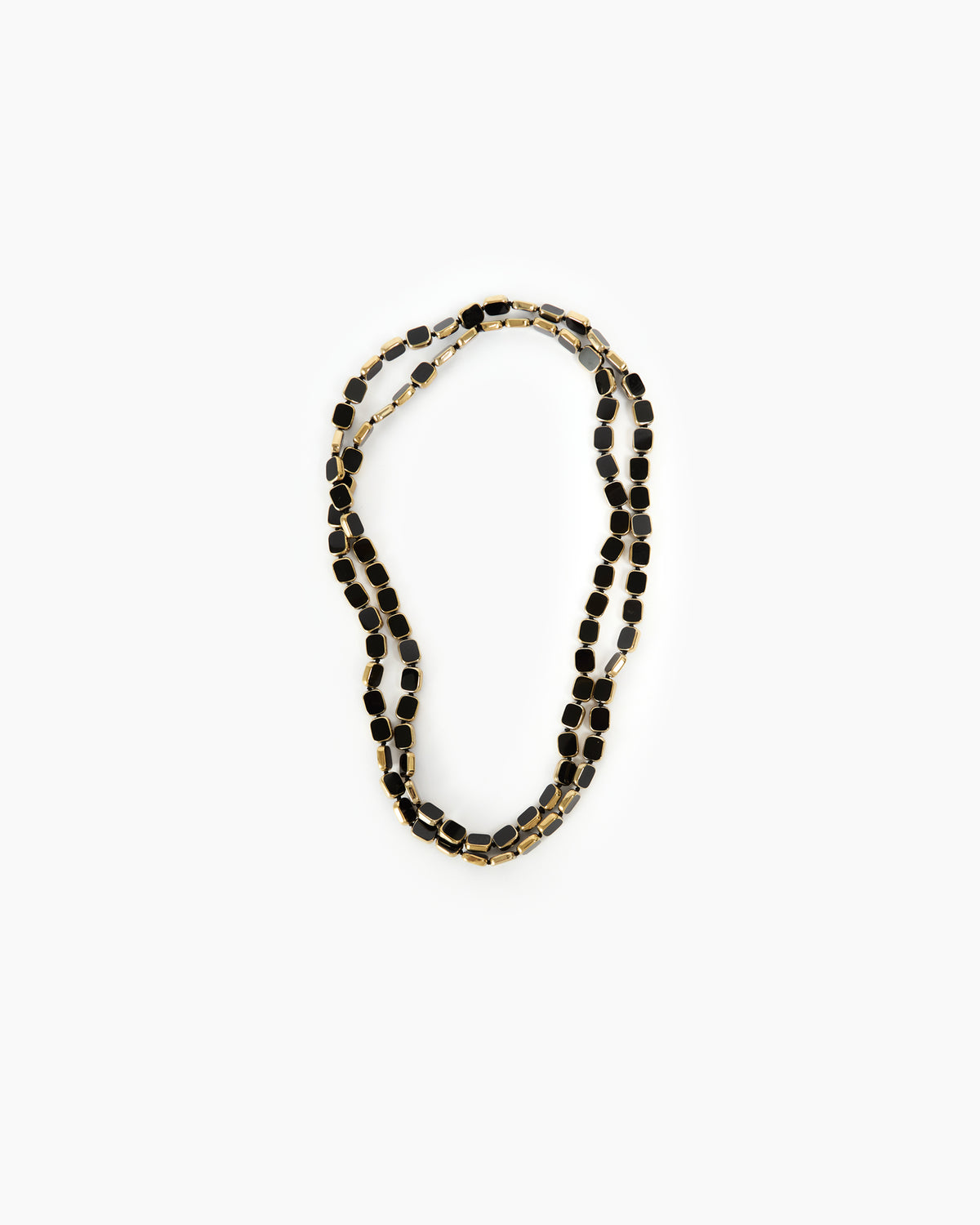 _MALLONI Collana lunga con elementi geometrici NERO