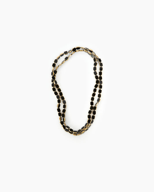 _MALLONI Collana lunga con elementi geometrici NERO