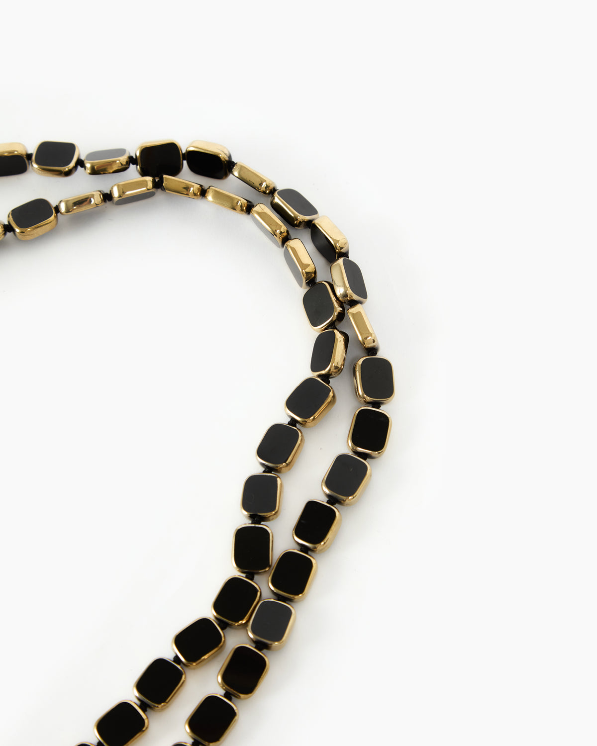 _MALLONI Collana lunga con elementi geometrici NERO