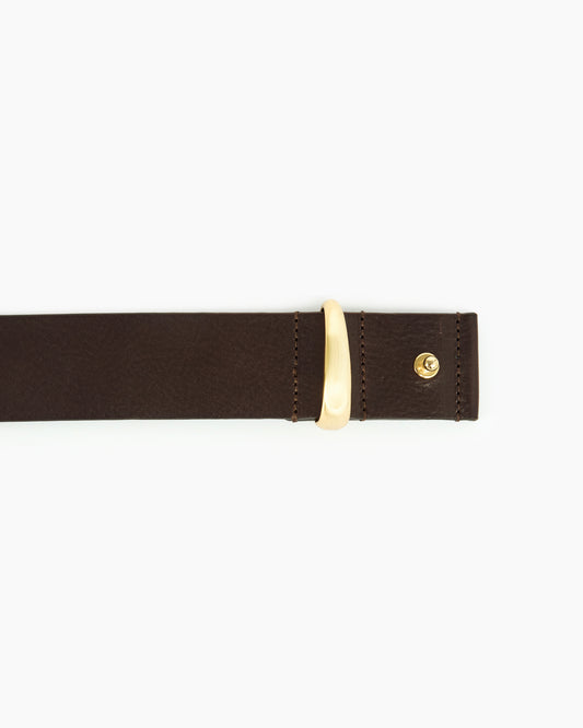 _MALLONI Cinta in pelle MARRONE