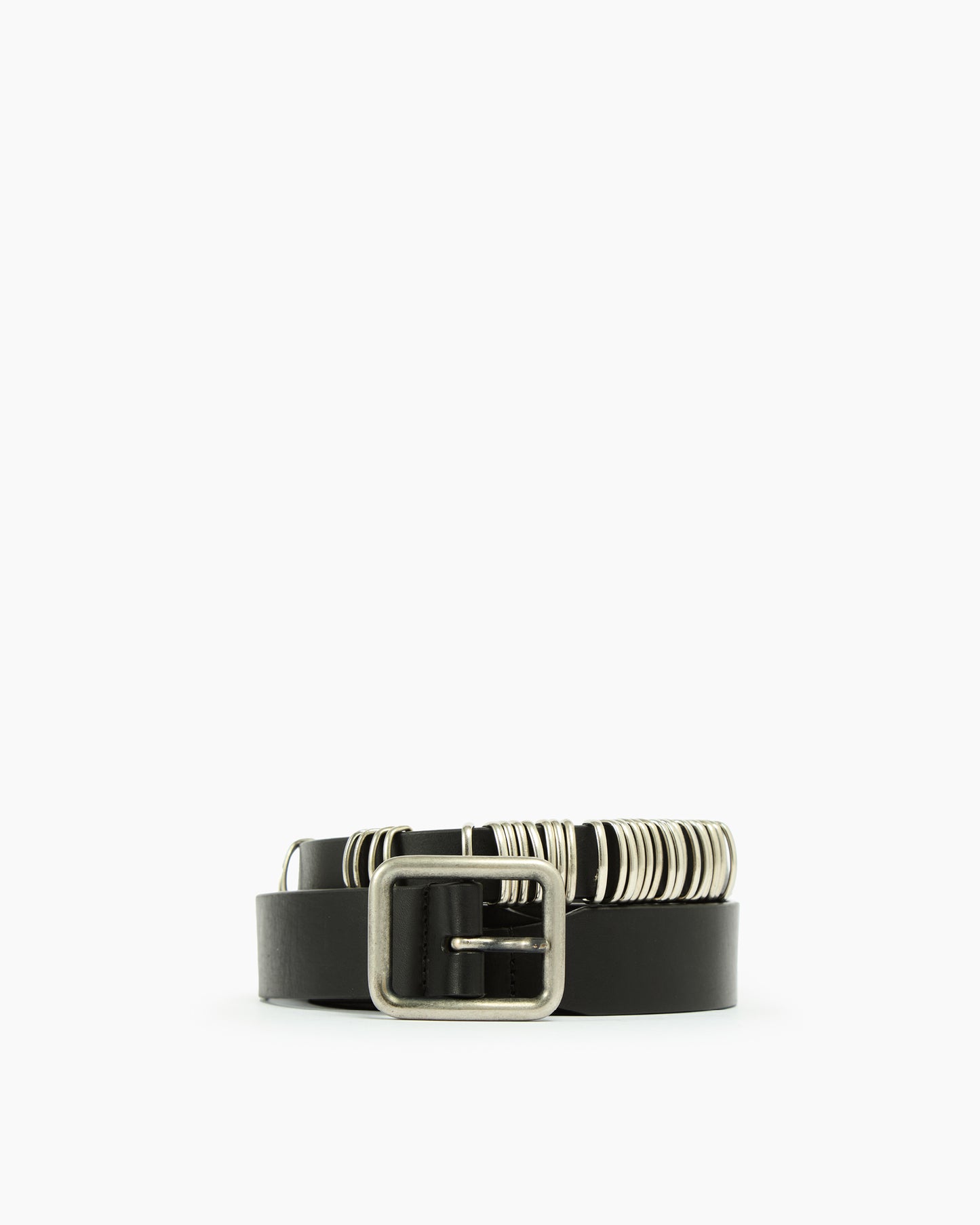 _MALLONI Cintura con anelli metallici NERO