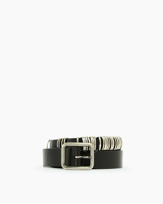 _MALLONI Cintura con anelli metallici NERO