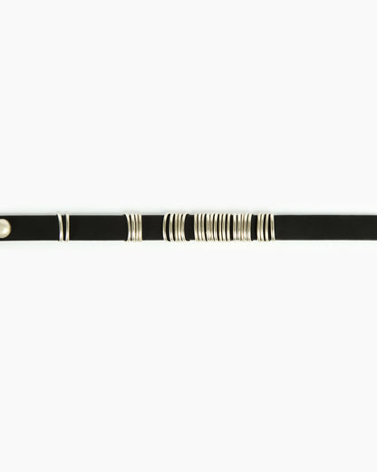 _MALLONI Cintura con anelli metallici NERO