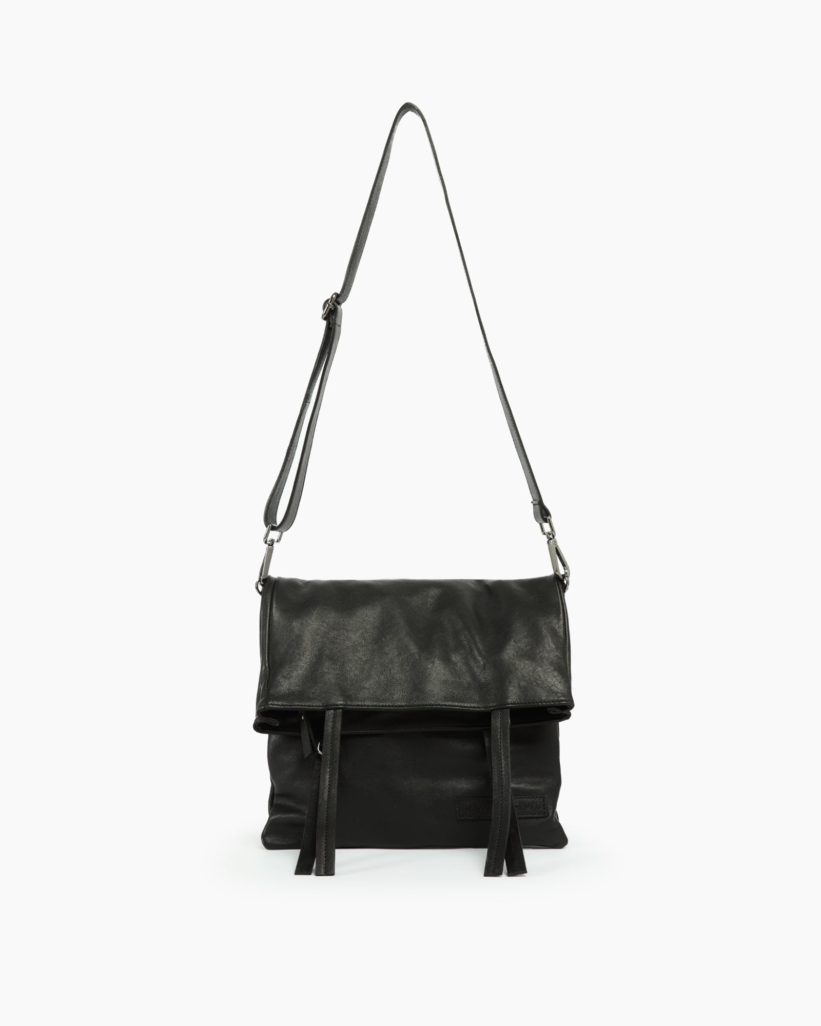 _MALLONI Borsa a tracolla in pelle NERO
