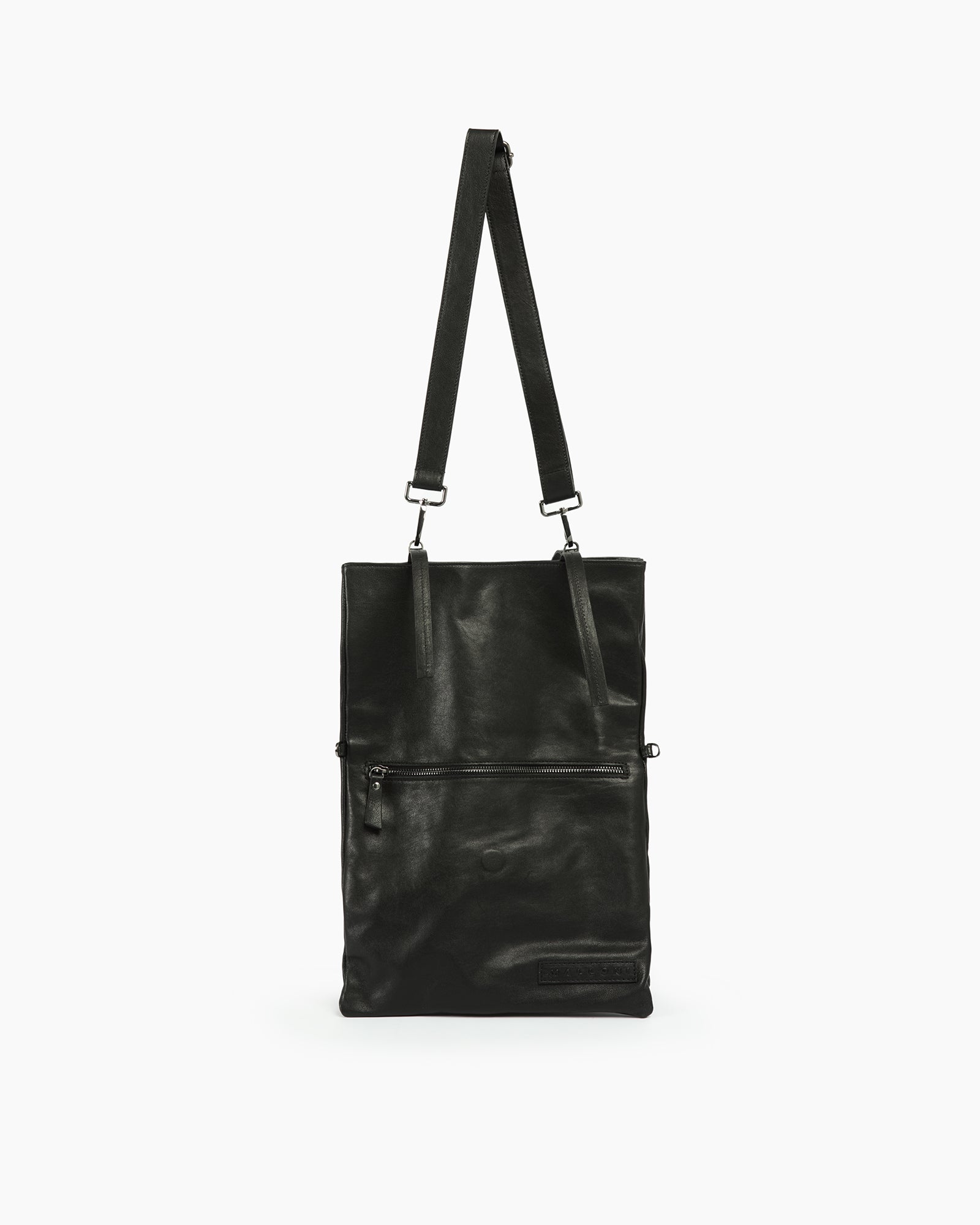 _MALLONI Borsa a tracolla in pelle NERO