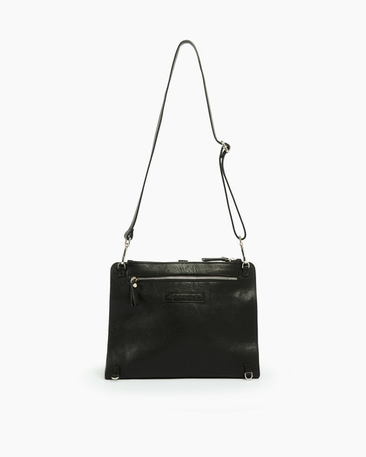 _MALLONI Borsa a tracolla con dettagli zip NERO