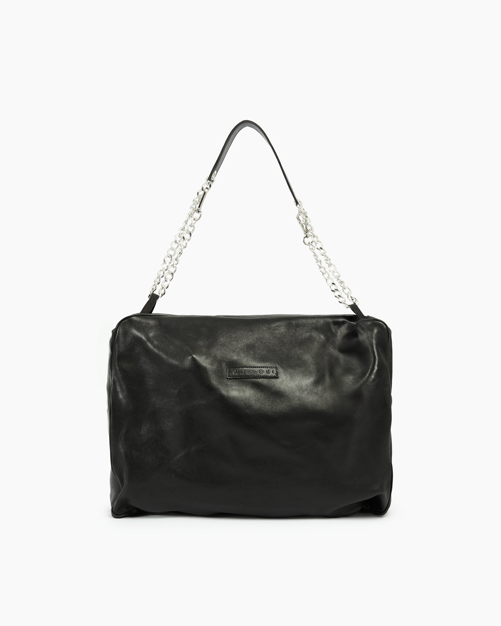 _MALLONI Borsa morbida con catena NERO