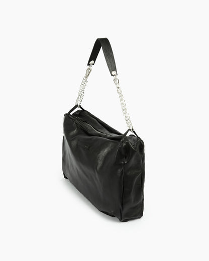 _MALLONI Borsa morbida con catena NERO