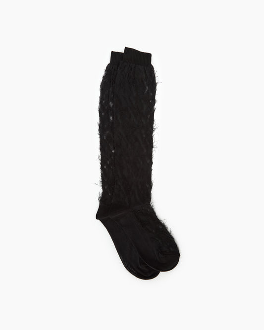 _MALLONI Gambaletto in tulle lavorato NERO