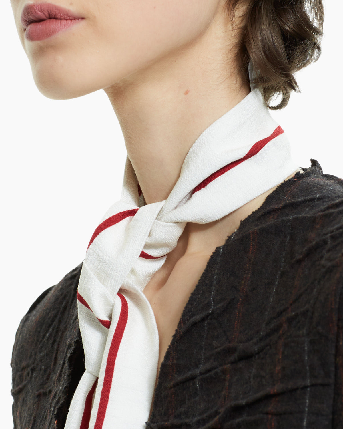 _MALLONI Foulard sottile con profili BIANCO