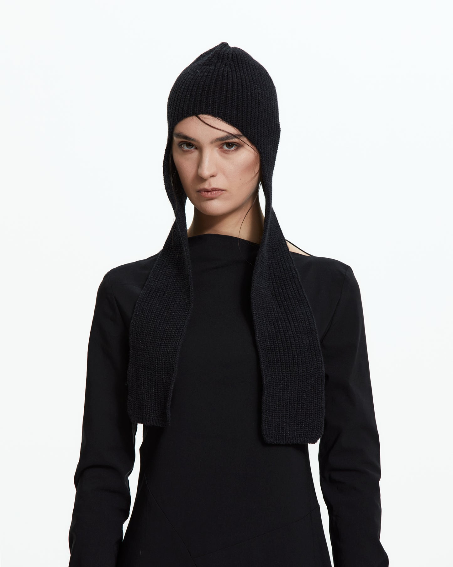 _MALLONI Sciarpa-cappuccio in maglia NERO