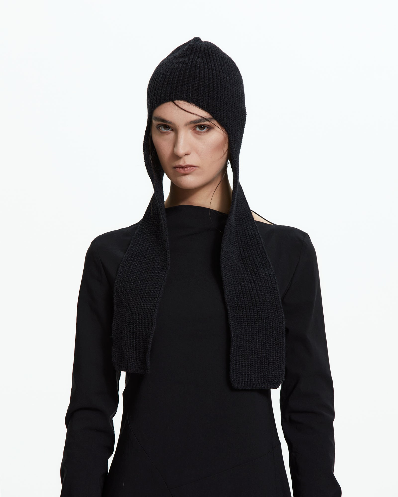 _MALLONI Sciarpa-cappuccio in maglia NERO