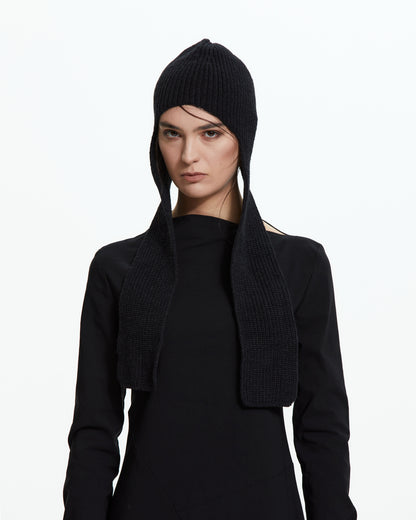_MALLONI Sciarpa-cappuccio in maglia NERO