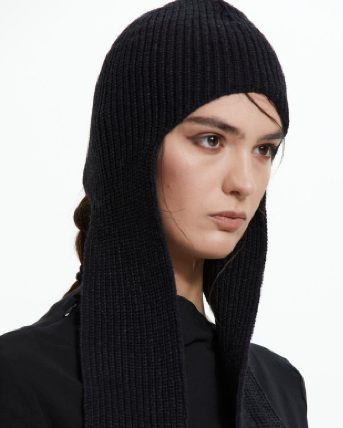 _MALLONI Sciarpa-cappuccio in maglia NERO