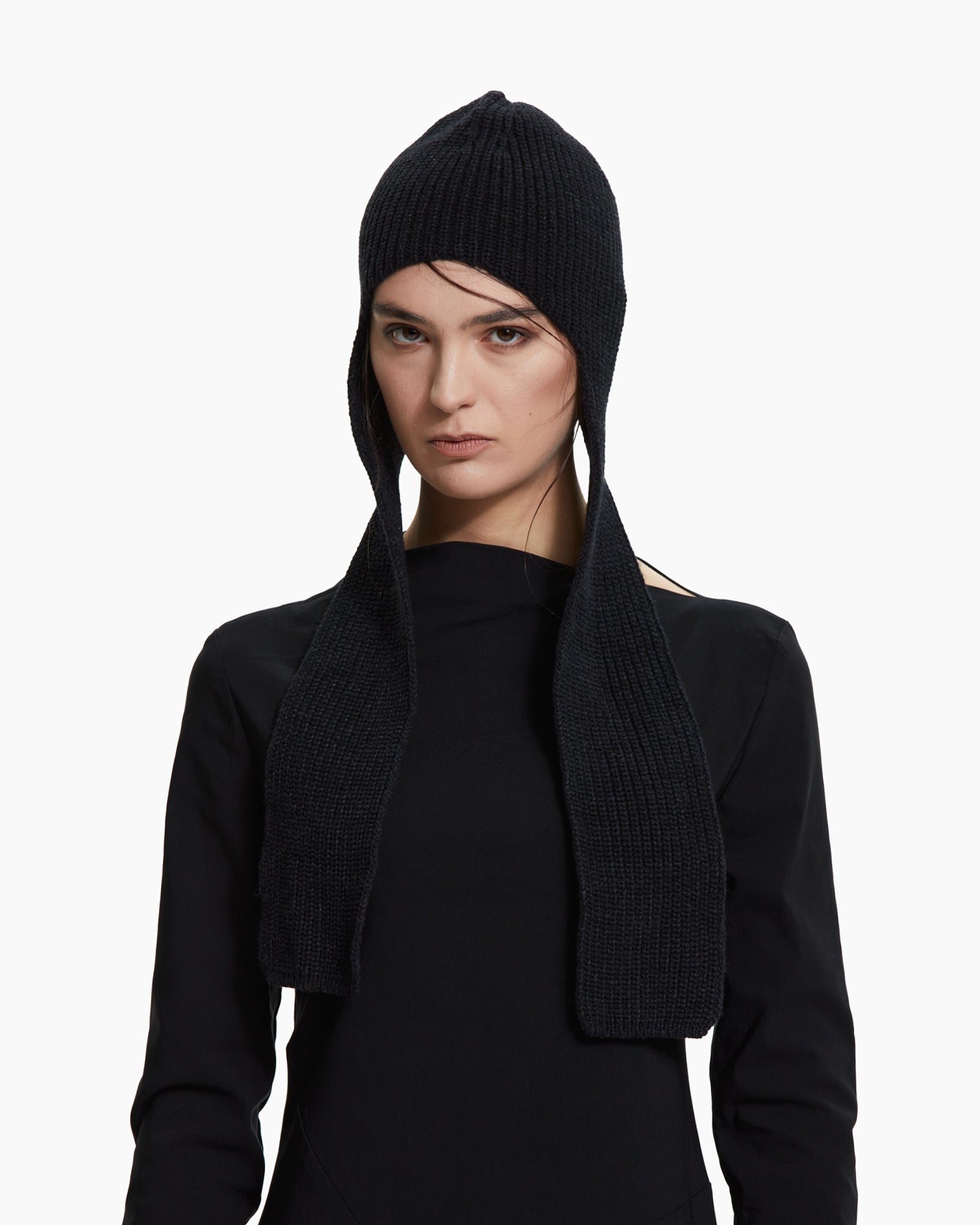 _MALLONI Sciarpa-cappuccio in maglia NERO