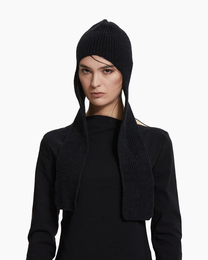 _MALLONI Sciarpa-cappuccio in maglia NERO