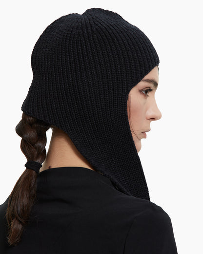 _MALLONI Sciarpa-cappuccio in maglia NERO