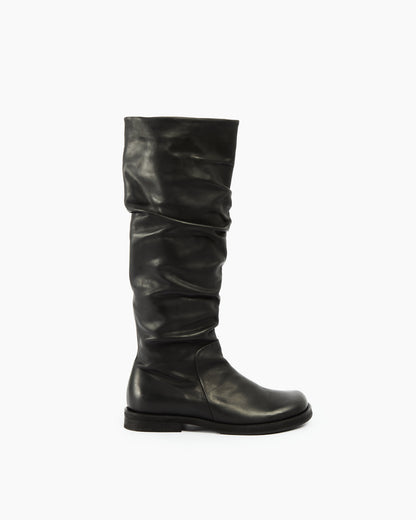 _MALLONI Stivale alto in pelle NERO
