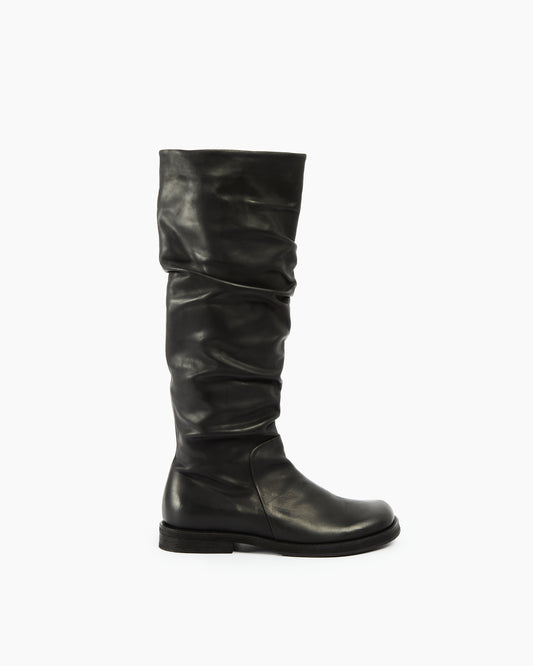 _MALLONI Stivale alto in pelle NERO