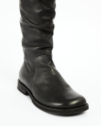_MALLONI Stivale alto in pelle NERO