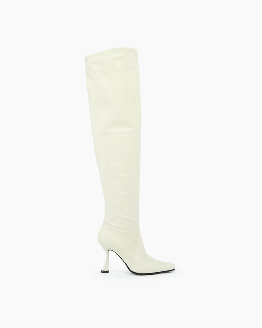 _MALLONI Stivale alto dalla silhouette slanciata BIANCO