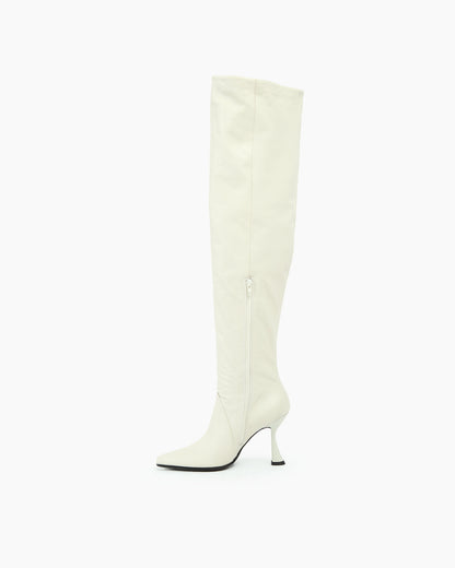_MALLONI Stivale alto dalla silhouette slanciata BIANCO