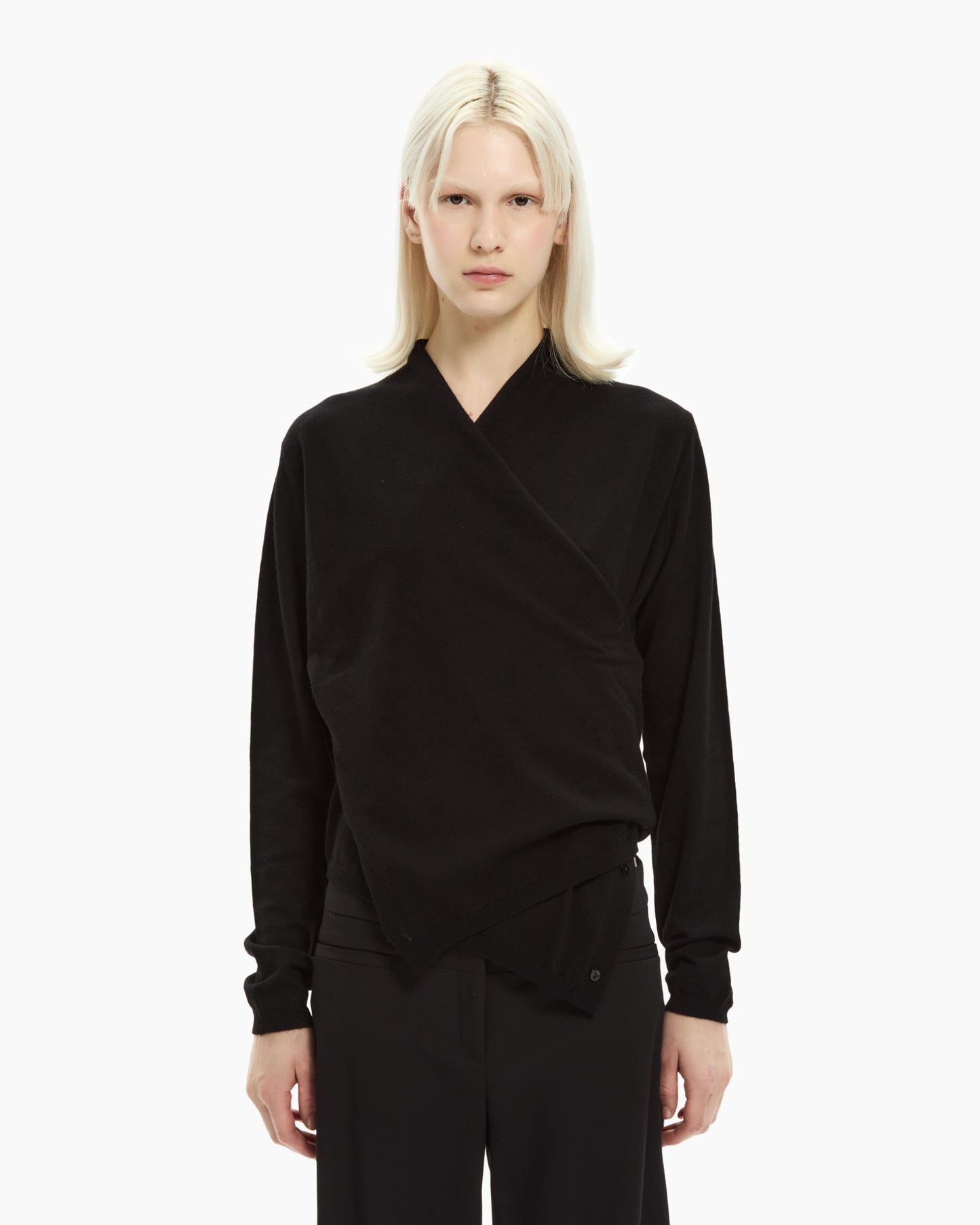 MLO Maglia con collo incrociato NERO
