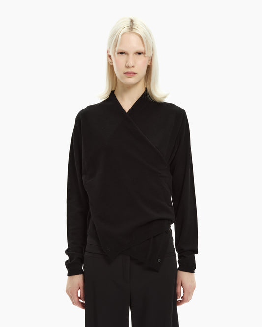 MLO Maglia con collo incrociato NERO