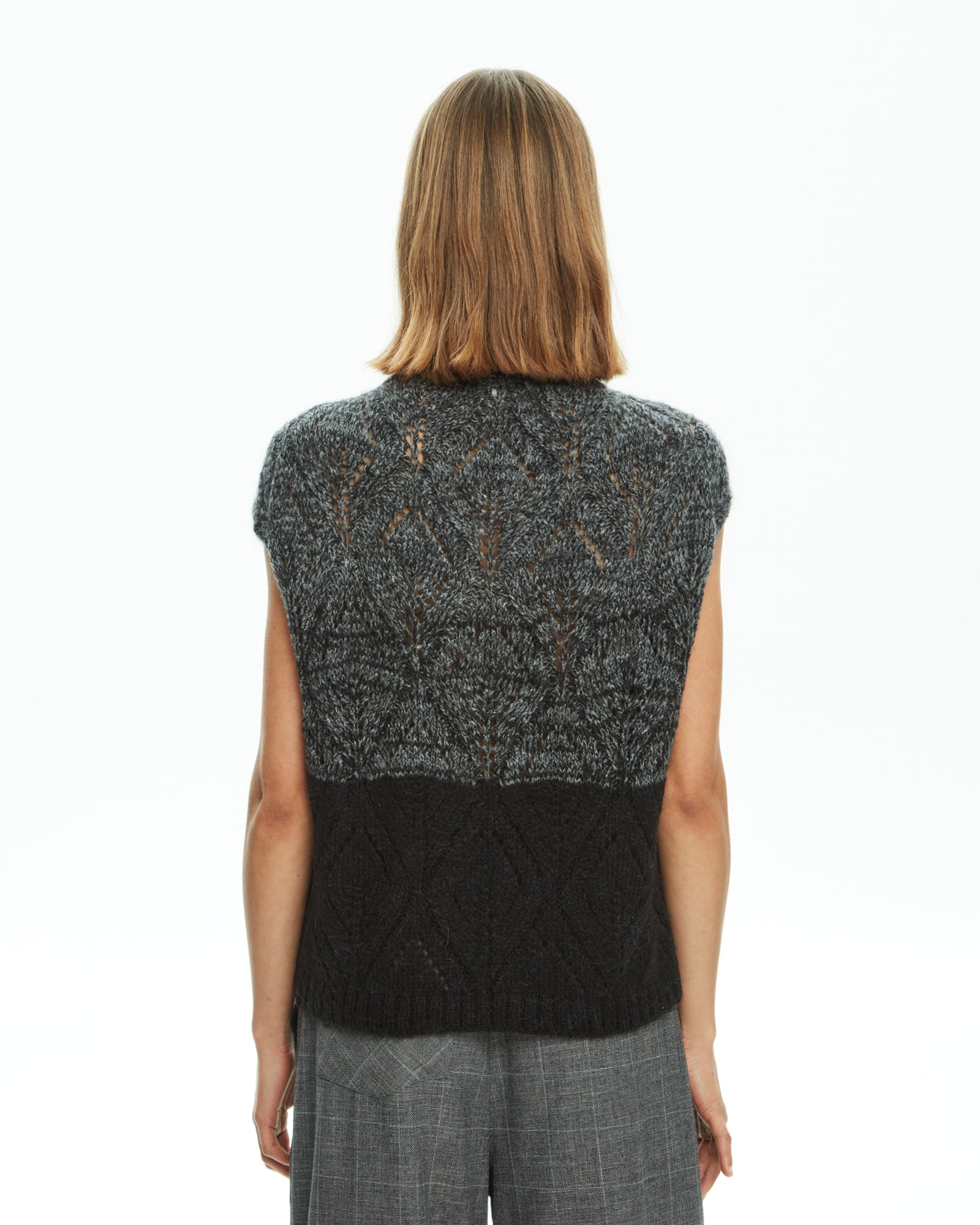 MLO Top in filato mélange NERO