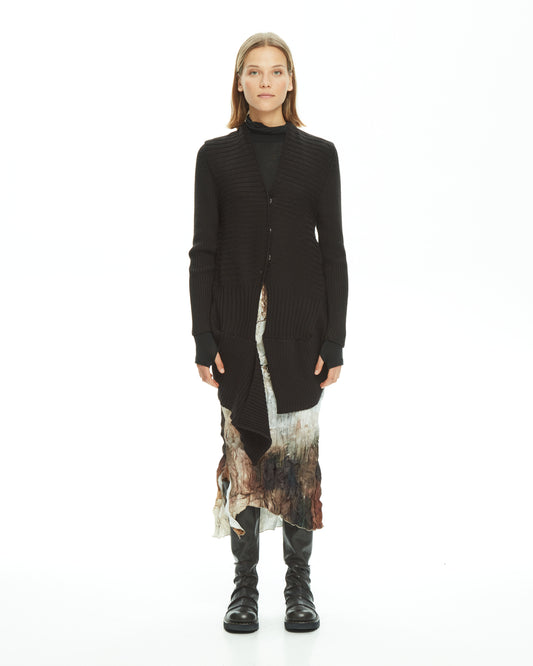 MLO Cardigan Asimmetrico NERO