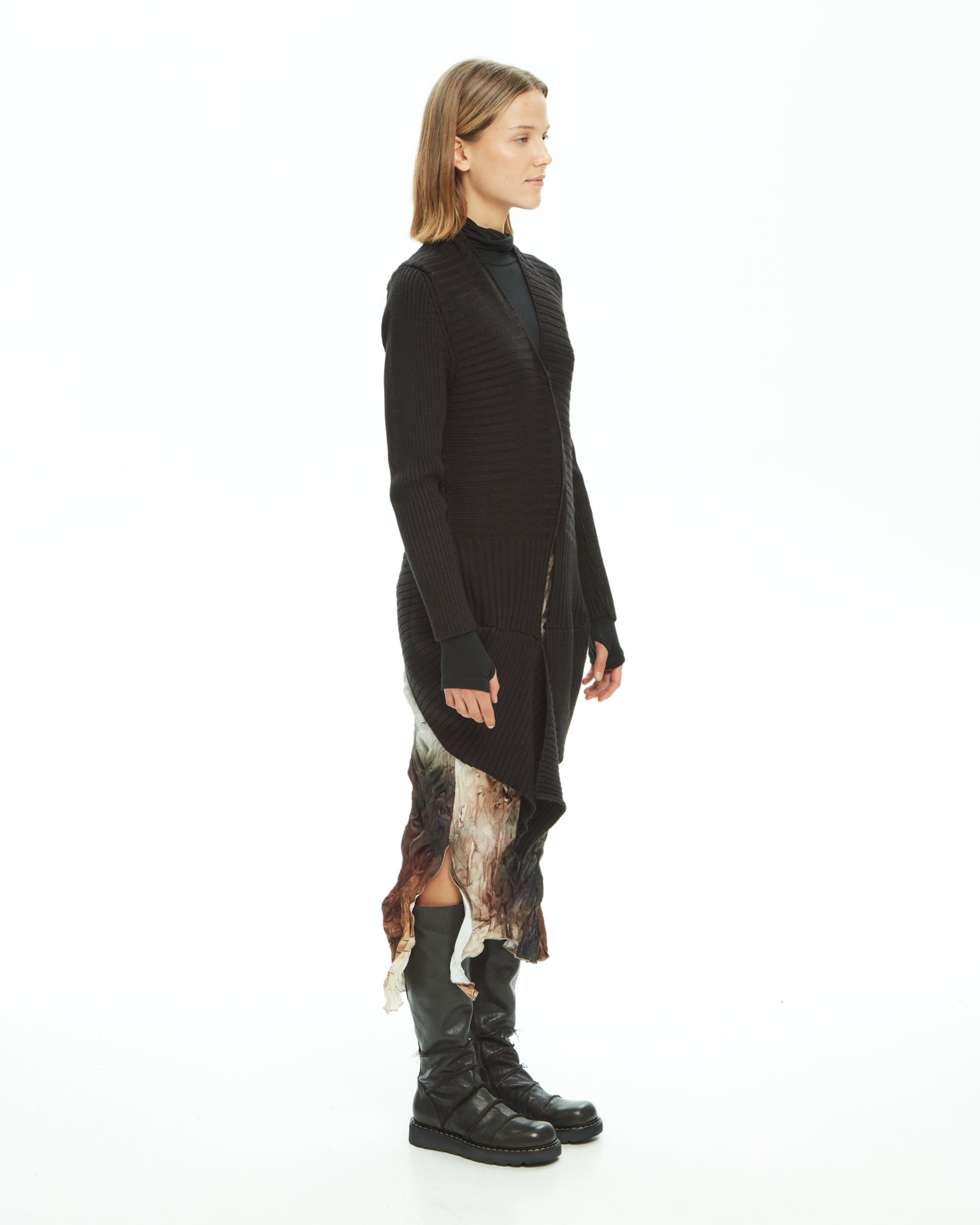 MLO Cardigan Asimmetrico NERO