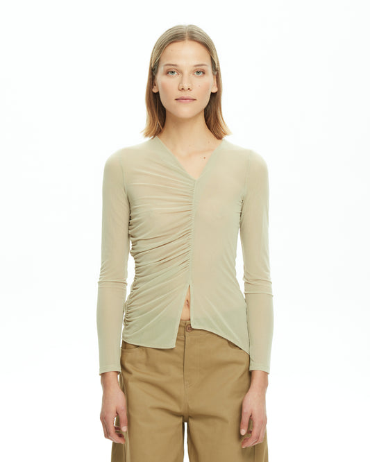 MLO Top drappeggiato a manica lunga CIPRIA