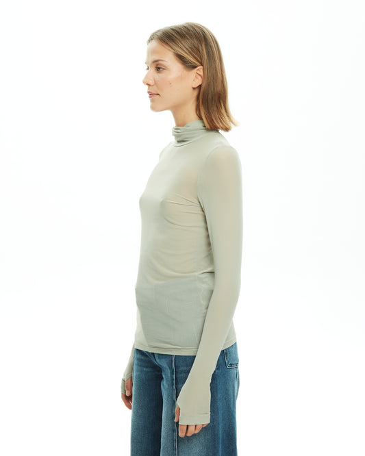 MLO Top con collo morbido  VERDE