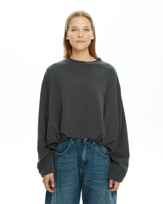 MLO Felpa oversize con coulisse laterali GRIGIO