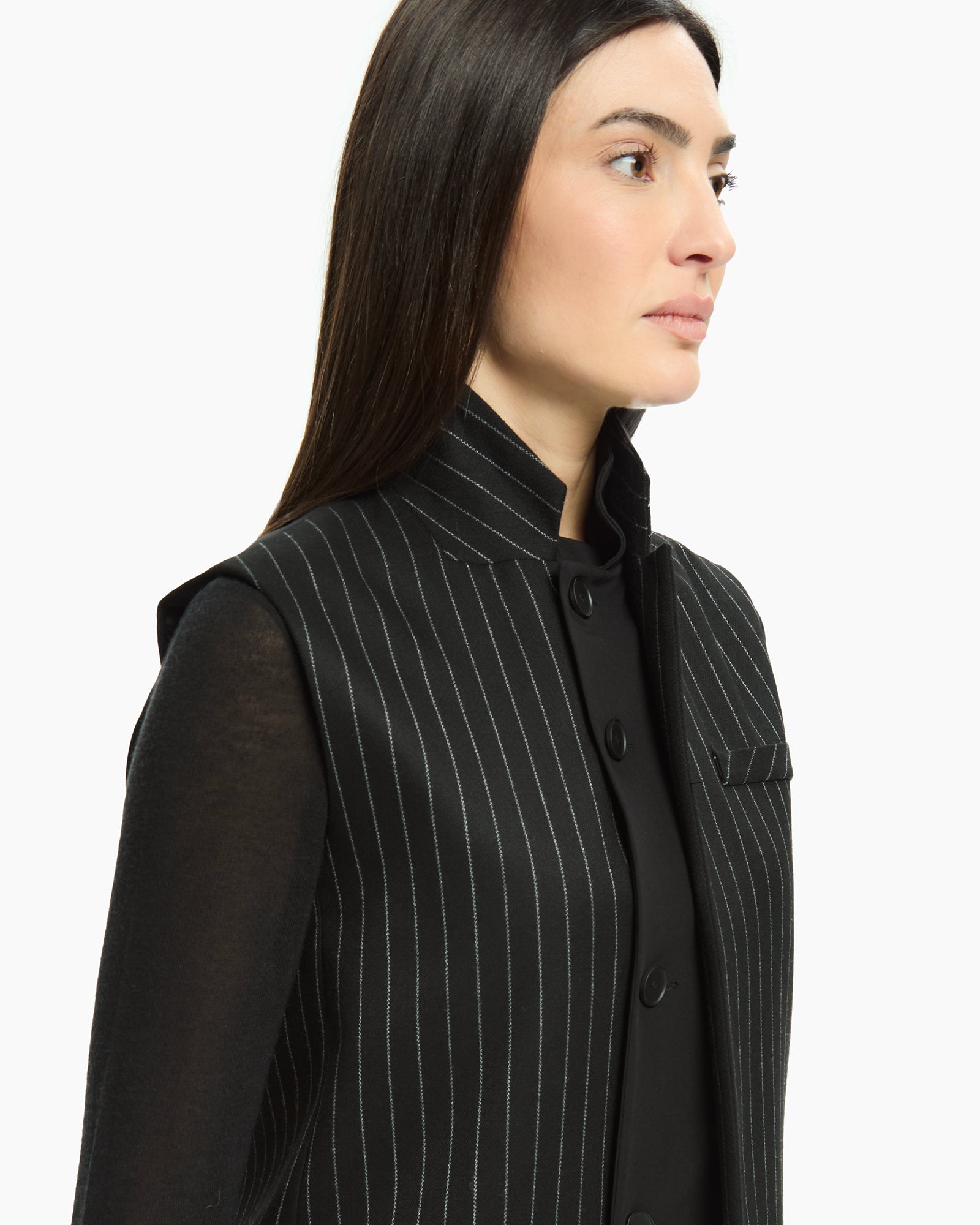 MLO Gilet asimmetrico NERO