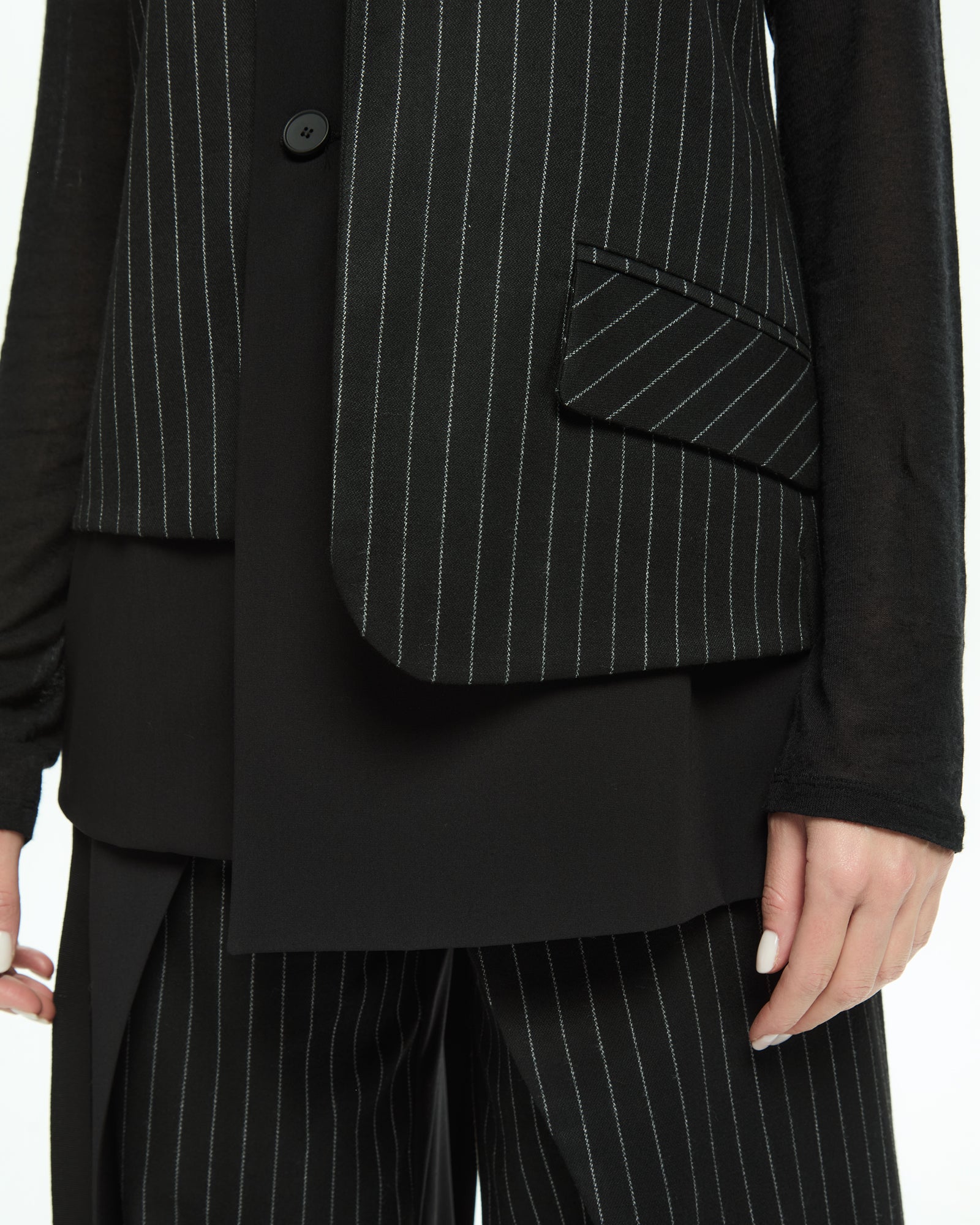 MLO Gilet asimmetrico NERO