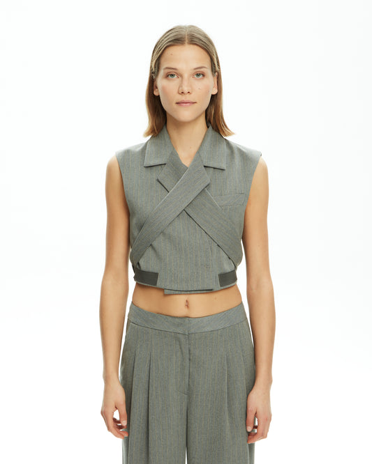 MLO Gilet incrociato GRIGIO