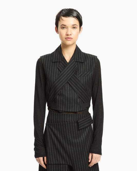 MLO Gilet ad incrocio NERO