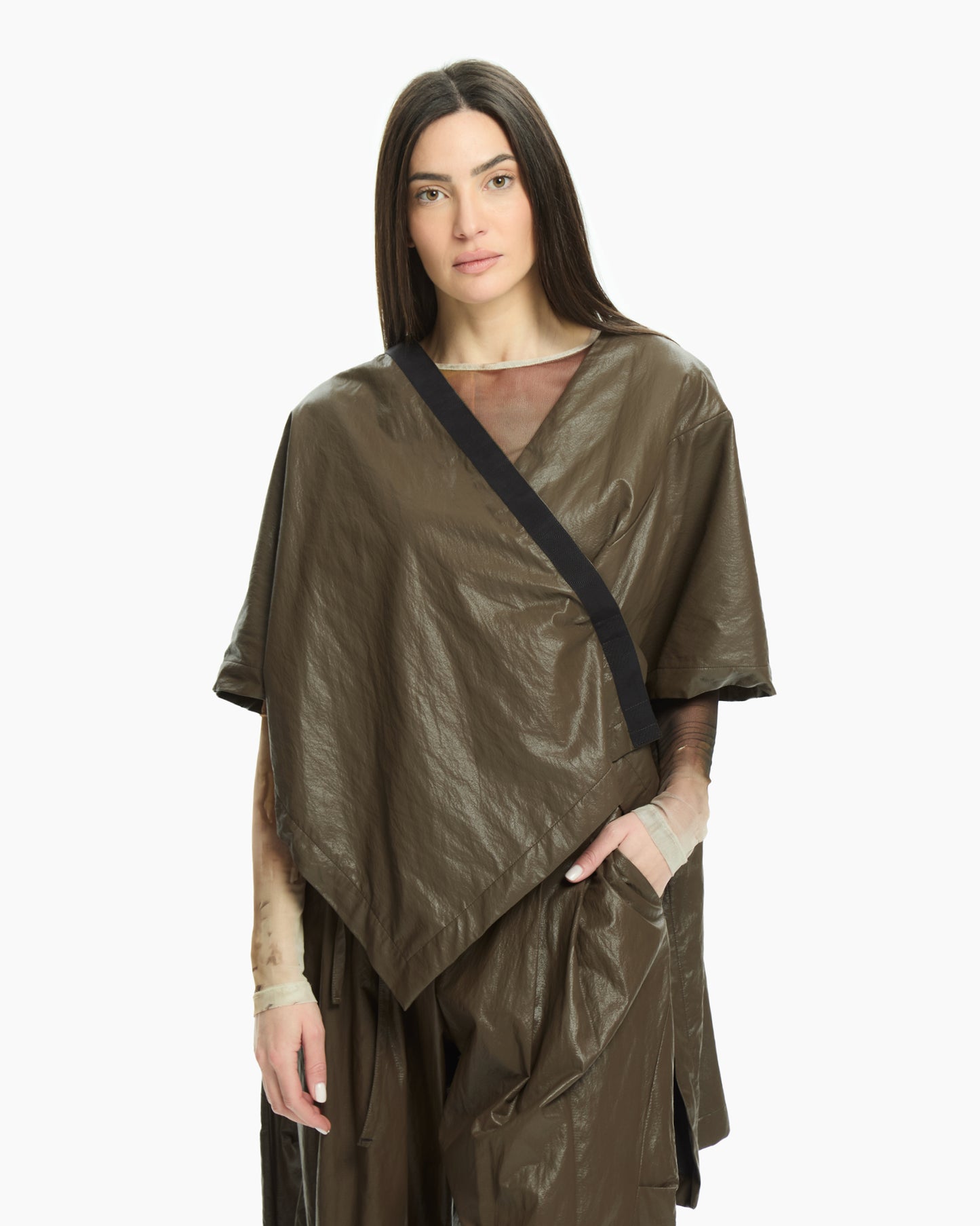 MLO Giacca asimmetrica MARRONE