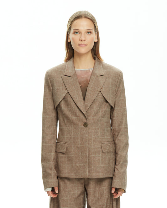 MLO Giacca con dettagli sartoriali MARRONE