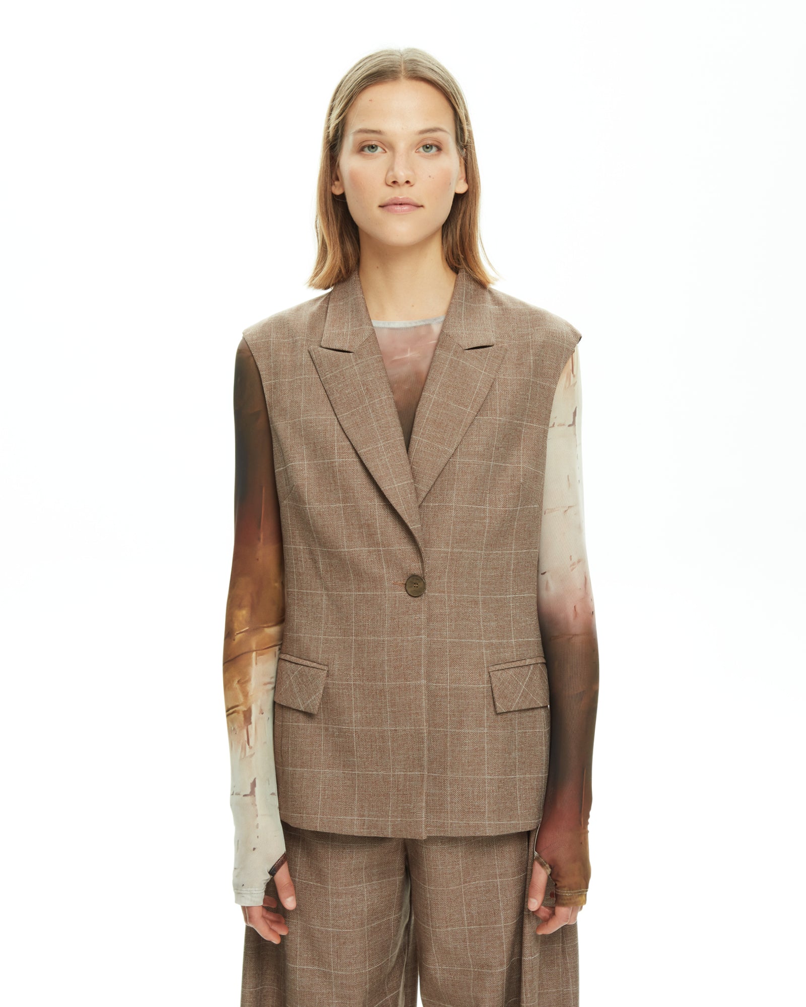 MLO Giacca con dettagli sartoriali MARRONE