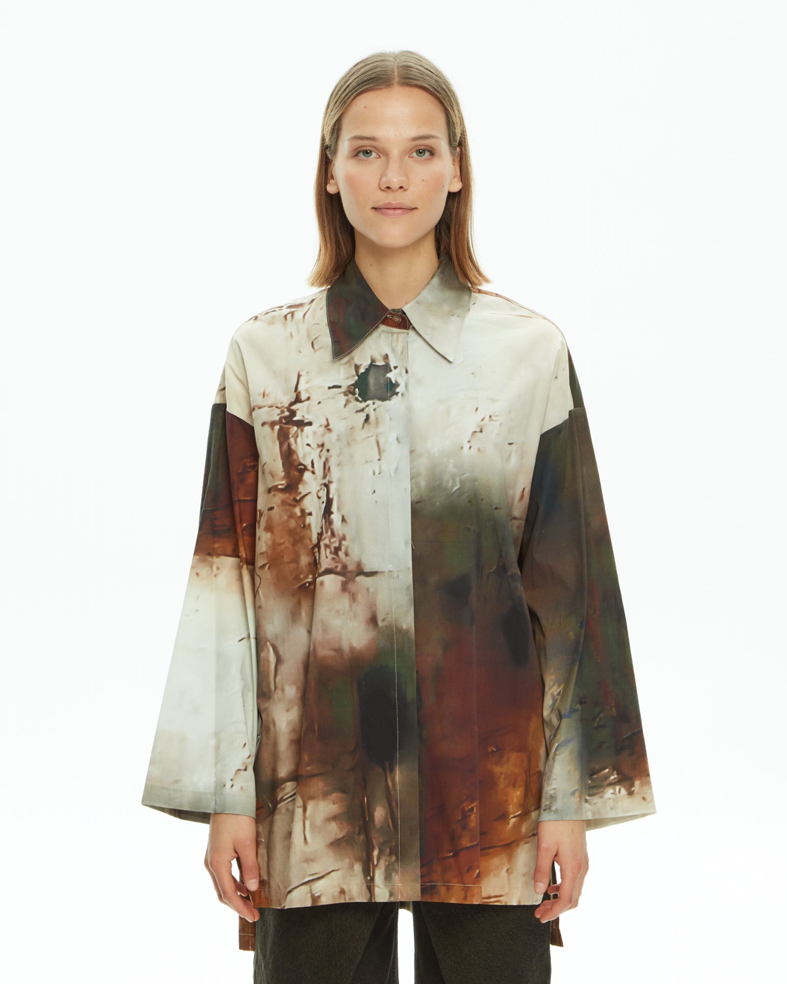 MLO Camicia oversize con stampa VERDE