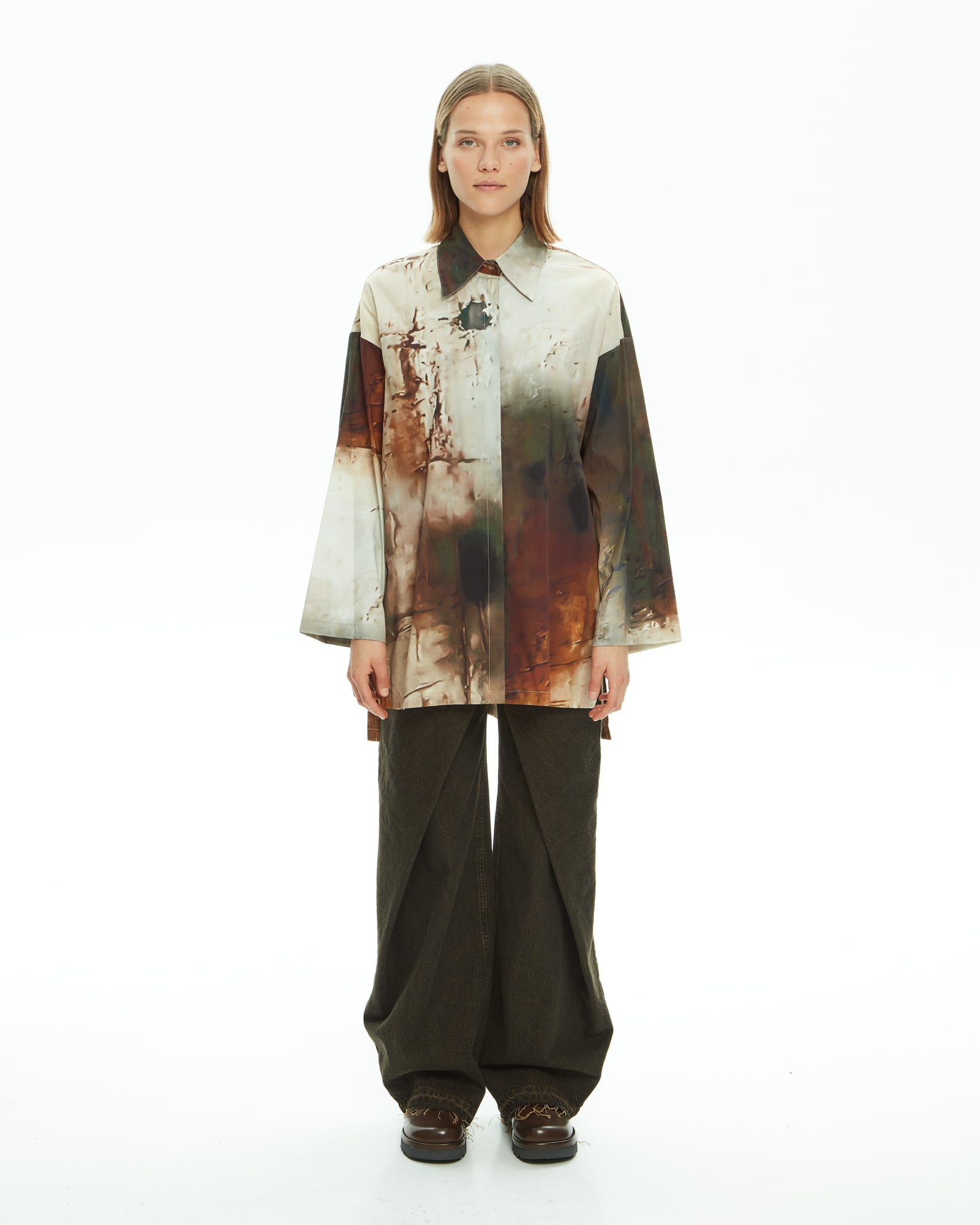 MLO Camicia oversize con stampa VERDE