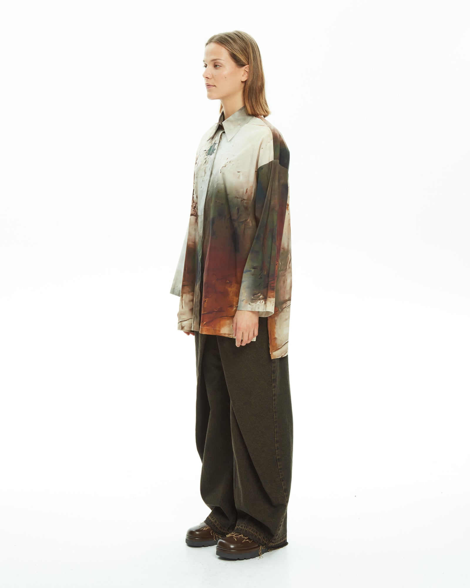 MLO Camicia oversize con stampa VERDE