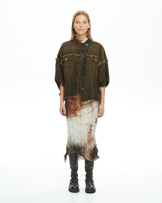 MLO Camicia vintage con inserti GRIGIO