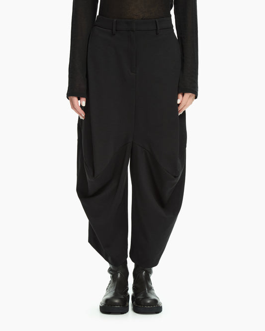 MLO Pantalone con drappeggio frontale NERO