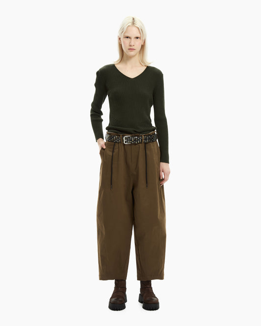 MLO Pantalone wide leg  MARRONE