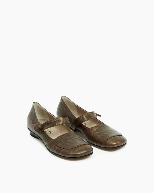 MLO Ballerina con finitura artigianale MARRONE